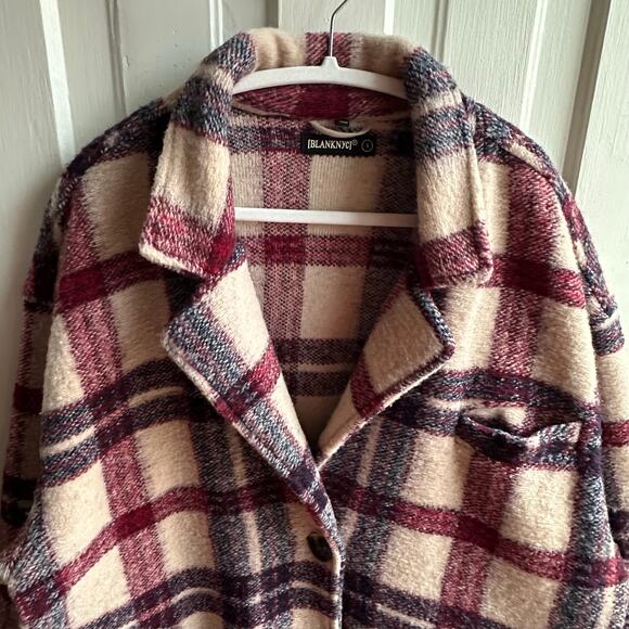 Blank NYC Plaid Lightweight Teddy Coat in Go Ahead - Picture 3 of 8